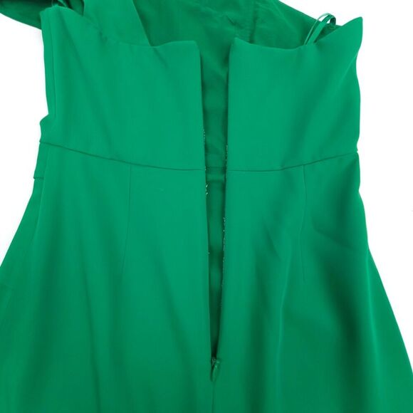 NEW BCBGMaxAzria Annely One Shoulder Peplum Gown Formal Maxi Dress Malachite 0 - Picture 8 of 10